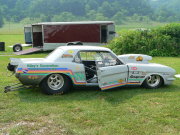 Silver MUSTANG Drag Car